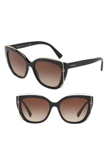 Women's Tiffany & Co. 54mm Gradient Cat Eye Sunglasses - Black Gradient