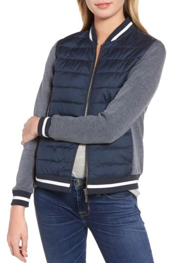 Women's Barbour Freestone Quilted Sweatshirt Jacket Us / 8 Uk - Blue