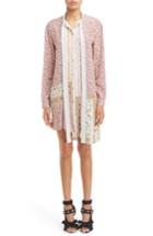 Women's N?21 Tie Neck Print Silk Shirtdress