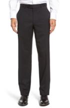 Men's David Donahue Ryan Fit Wool Trousers, Size 38r - Black