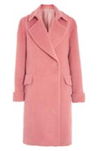 Women's Topshop Wool & Mohair Blend Longline Peacoat - Pink