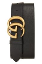 Men's Gucci Marmont Logo Leather Belt 0 Eu - Black