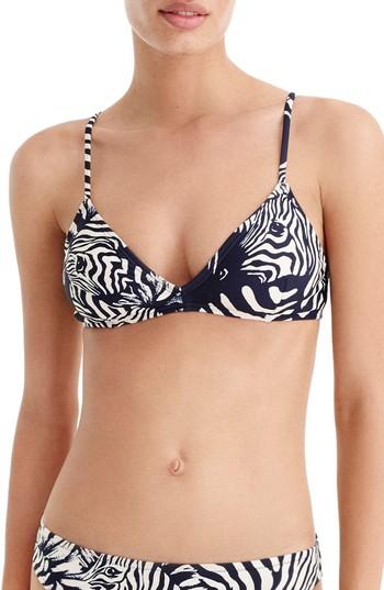 Women's J.crew Ratti Zebra French Bikini Top, Size - Blue