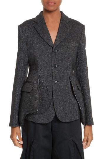 Women's Comme Des Garcons Button Front Jacket - Black
