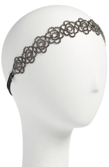 Tasha Botanical Crystal Head Wrap, Size - Black