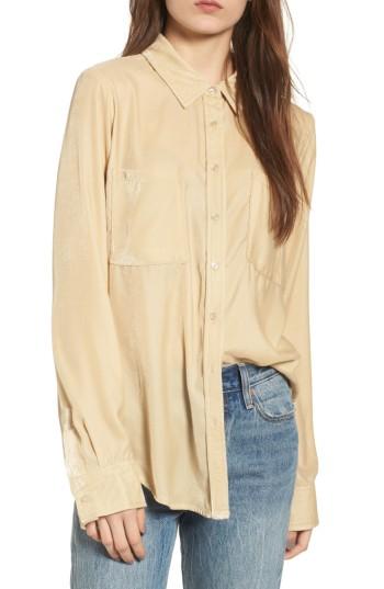 Women's Thread & Supply Velvet Shirt - Beige