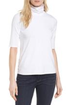 Women's Eileen Fisher Scrunch Neck Jersey Top, Size - White
