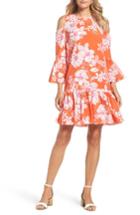 Women's Eliza J Cold Shoulder Bell Sleeve Dress - Orange