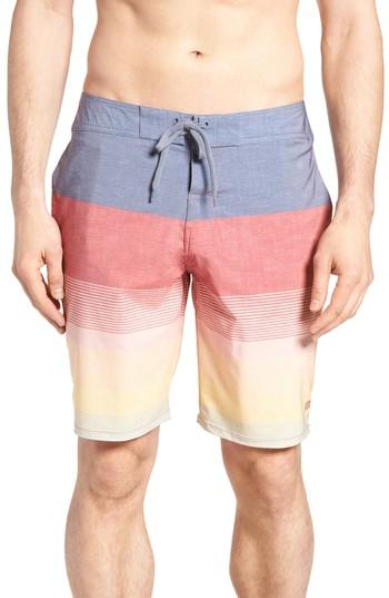 Men's Travis Mathew Seegrid Fit Board Shorts, Size 30 - Red
