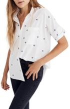 Women's Madewell Daisy Embroidered Courier Shirt - Blue