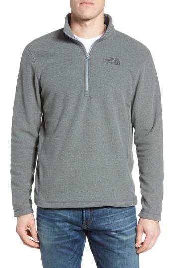 Men's The North Face 'tka 100 Glacier' Quarter Zip Fleece Pullover - Grey
