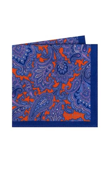 Men's Ted Baker London Paisley Wool Pocket Square, Size - Orange
