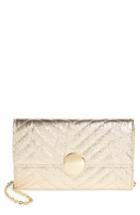 Street Level Quilted Faux Leather Wallet On A Chain - Metallic