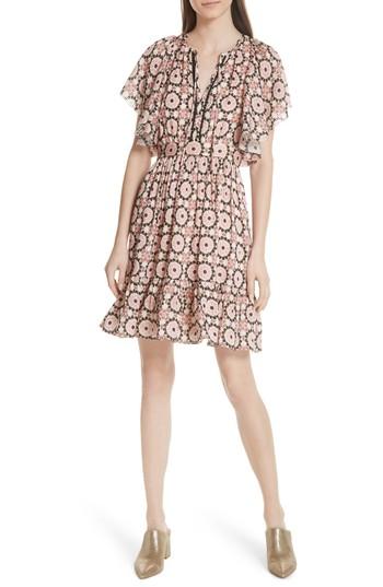 Women's Kate Spade New York Floral Mosaic Flutter Dress - Pink
