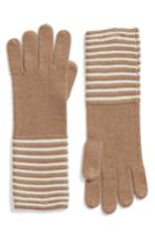 Women's Michael Michael Kors Double Links Wool & Cashmere Gloves, Size - Brown