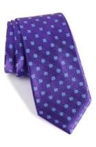 Men's Nordstrom Men's Shop Harry Neat Medallion Silk Tie, Size - Purple
