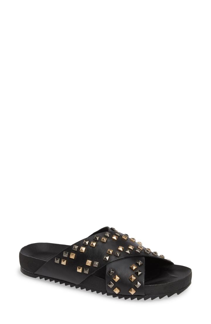 Women's Lust For Life Viper Studded Slide Sandal M - Black