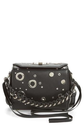 Alexander Mcqueen Grommet & Stud Calfskin Leather Box Bag -
