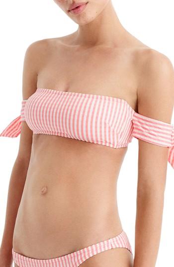 Women's J.crew Off The Shoulder Bikini Top, Size - Pink