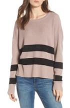 Women's Bp. Varsity Stripe Sweater, Size - Grey