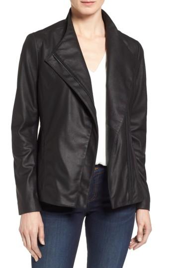 Women's Tahari Kelly Leather Peplum Jacket
