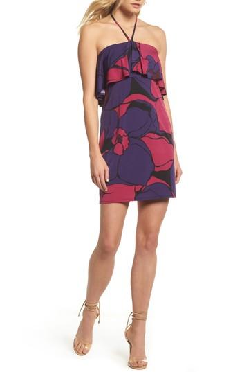 Women's Trina Trina Turk Parocela Print Halter Minidress - Purple
