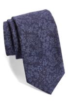 Men's Ted Baker London Floral Denim Skinny Tie, Size - Blue