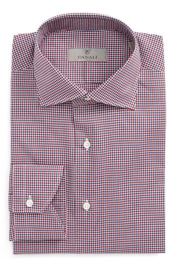 Men's Canali Trim Fit Dress Shirt .5 - Red