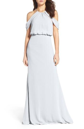 Women's Watters Deni A-line Chiffon Gown - Blue