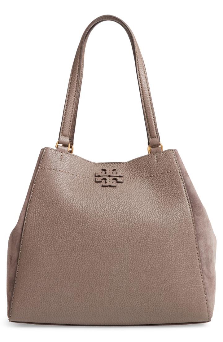 Tory Burch Mcgraw Leather & Suede Satchel -