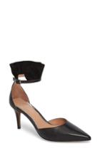 Women's Linea Paolo Pammy Ruffled Pointy Toe Pump M - Black