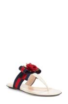 Women's Gucci Cindi Rose T-strap Sandal .5us / 38.5eu - White
