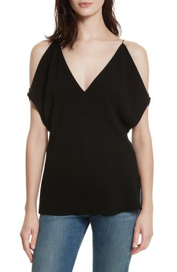 Women's Elizabeth And James Arimah Bias Cold Shoulder Top - Black