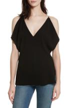 Women's Elizabeth And James Arimah Bias Cold Shoulder Top - Black