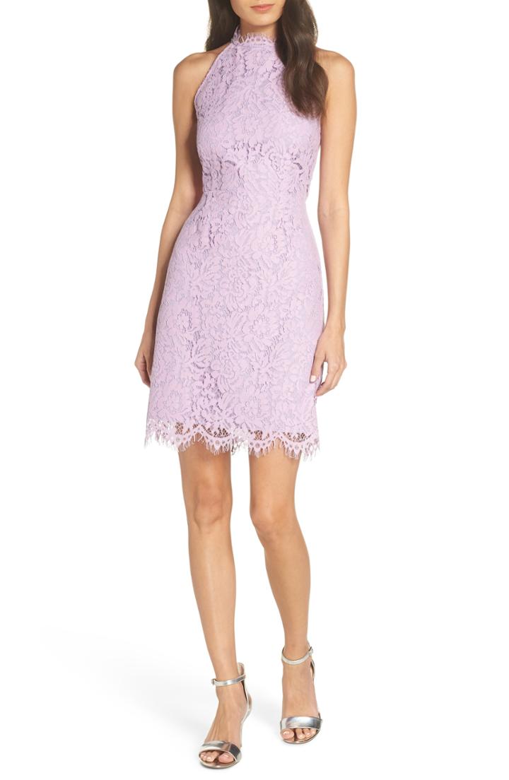 Women's Bb Dakota Cara High Neck Lace Cocktail Dress