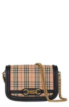 Burberry Vintage Check Link Flap Crossbody Bag - Black