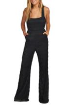 Women's Eliza J Cold Shoulder V-neck Jumpsuit (similar To 14w) - Black