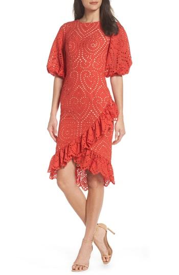 Women's Jarlo Anika Eyelet Cocktail Dress - Orange