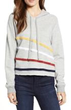 Women's Sundry Chenille Stripe Hoodie - Grey