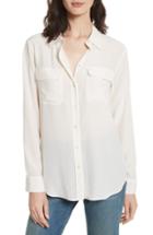 Women's Equipment 'slim Signature' Silk Shirt, Size - White