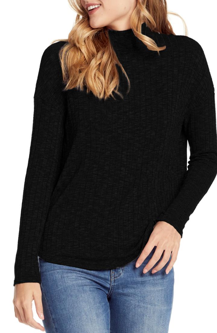 Women's Michael Stars Jasper Poorboy Turtleneck Top, Size - Black