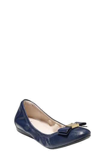 Women's Cole Haan 'tali' Leather Ballet Flat B - Blue