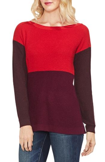 Women's Vince Camuto Colorblock Sweater, Size - Red