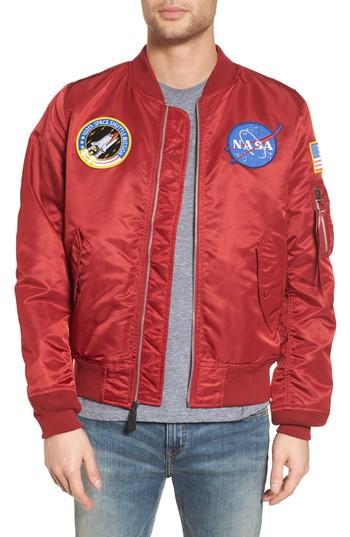 Men's Alpha Industries Lightweight Nasa L-2b Bomber Jacket - Red