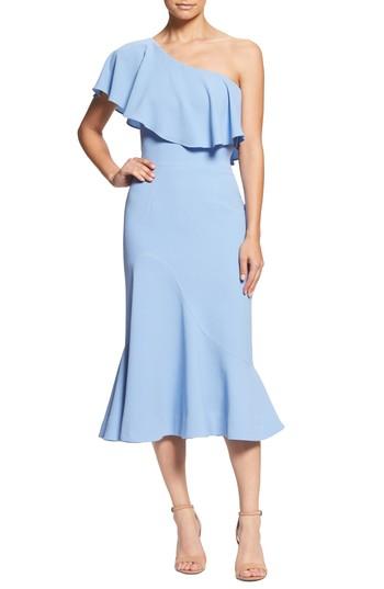 Women's Dress The Population Raquel One-shoulder Trumpet Dress, Size - Blue