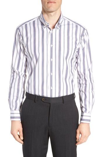 Men's Gitman Tailored Fit Stripe Dress Shirt .5 - 34 - White