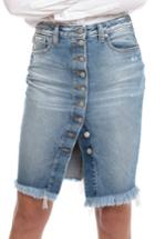 Women's Prps Button Down Denim Pencil Skirt - Blue
