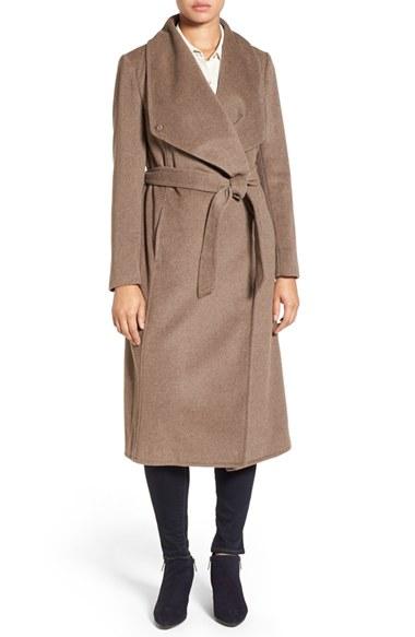 Women's Cole Haan Signature Drape Front Wrap Coat - Brown