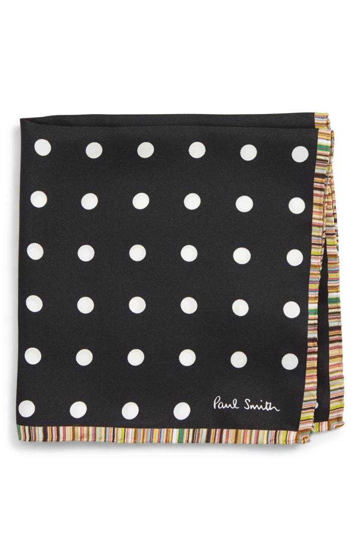 Men's Paul Smith Multistripe Dot Silk Pocket Square