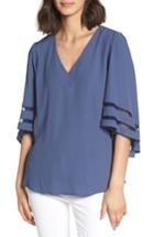 Women's Chelsea28 Illusion Sleeve Top, Size - Blue